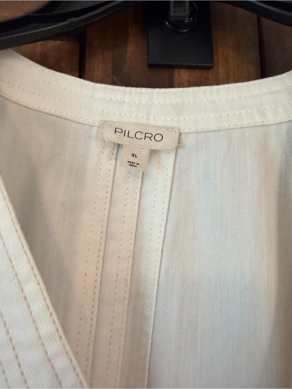 Pilcro Cream Lace-Trim Button Cardigan Blouse - Picture 4 of 9